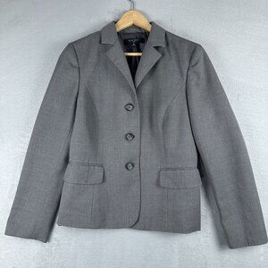 Nine West Suit Blazer Jacket Single Breasted Business Women Size 12 Gray